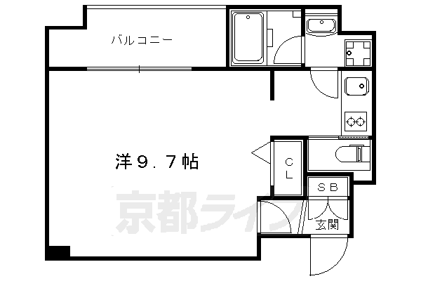 1K：洋9.7×K2（28.4㎡）