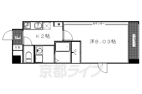 1K:洋8.03×K2(26.51㎡)