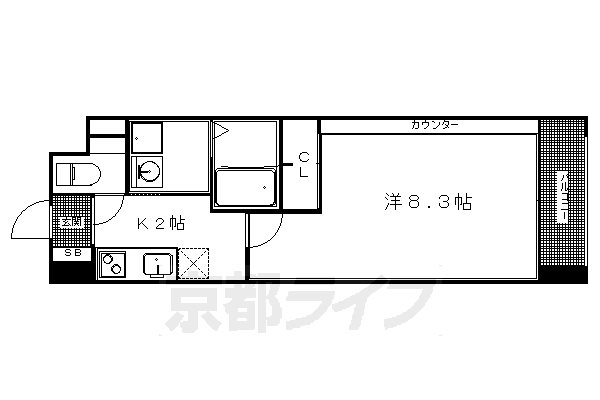 1K:洋8.3×K2(26.51㎡)