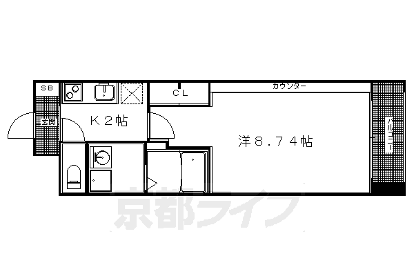 1K:洋8.74×K2(26.16㎡)