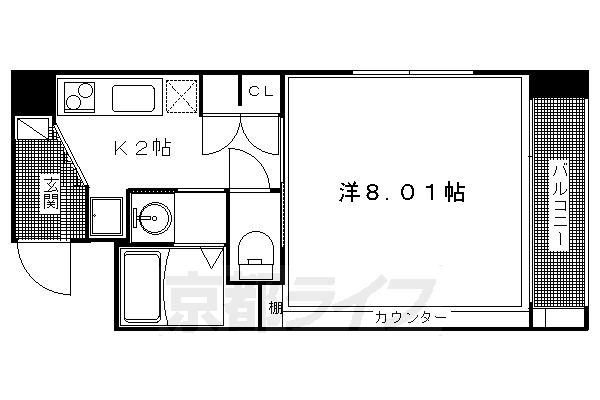 1K:洋8.01×K2(25.84㎡)