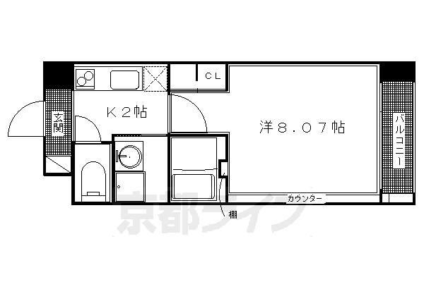 1K:洋8.07×K2(25.98㎡)