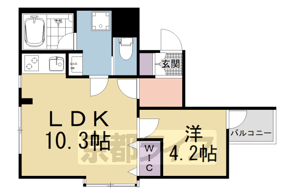 ■1LDK:洋4.2×LDK10.3(35.99 ㎡)