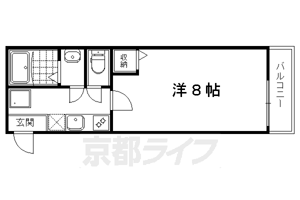 ■1K：洋8×K2(22.36 ㎡)