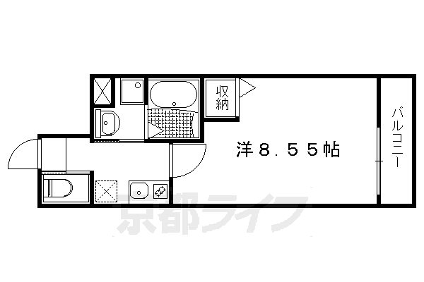 ■1K：洋8.55×K2(24.22 ㎡)