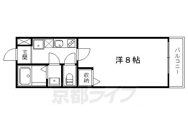 ■1K：洋8×K2(22.36 ㎡)