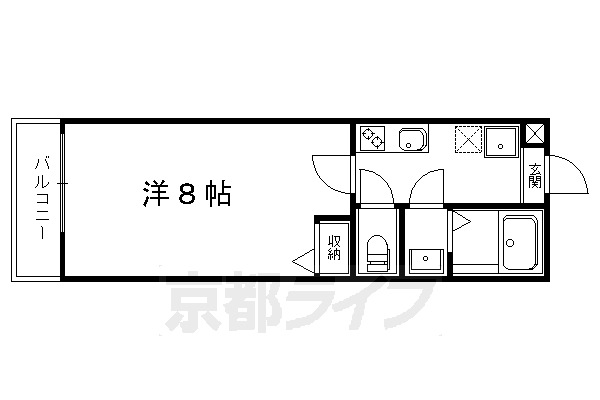 ■1K：洋8×K2(22.36 ㎡)