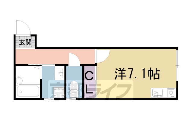 ■ワンルーム：洋7.2(25 ㎡)