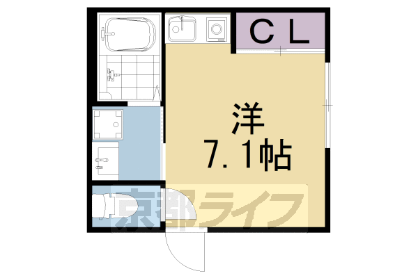 ■ワンルーム：洋7.1(20.7 ㎡)