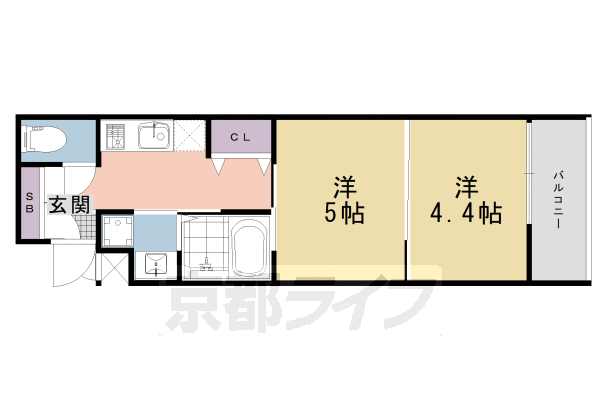 ■2Ｋ：洋5×洋4.4×K2(30.12 ㎡)
