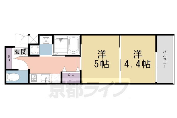 ■2Ｋ：洋5×洋4.4×K2(30.12 ㎡)