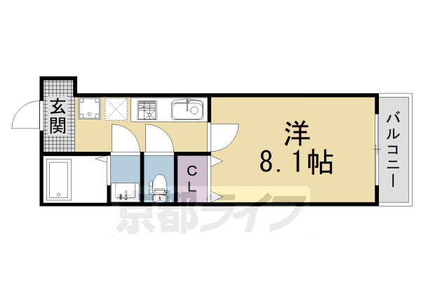 1K:洋8.1×K2.81(25.66㎡)