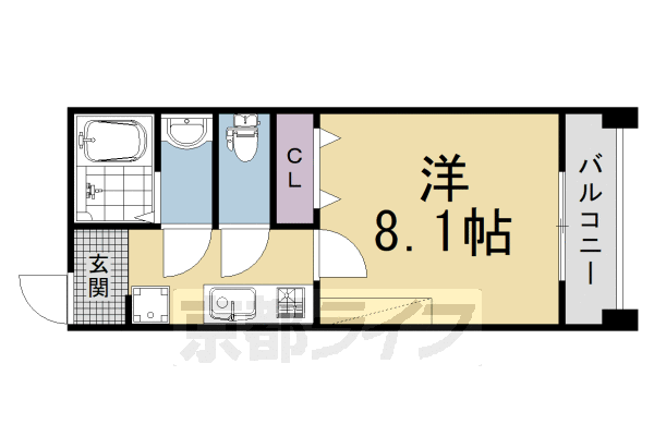 1K:洋8.1×K2.81(25.12㎡)