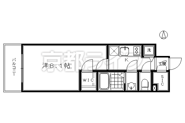 1K：洋8.1×K1.5（26.1㎡）