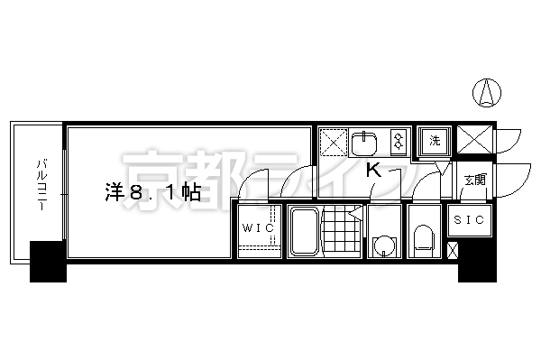 1K：洋8.1×K1.5（26.1㎡）