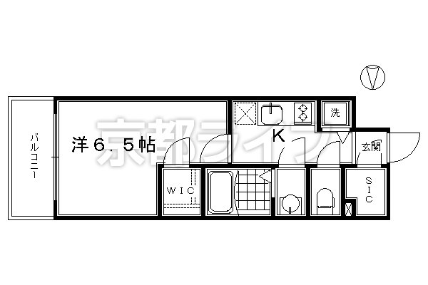 1K：洋6.5×K1.5（23.49㎡）