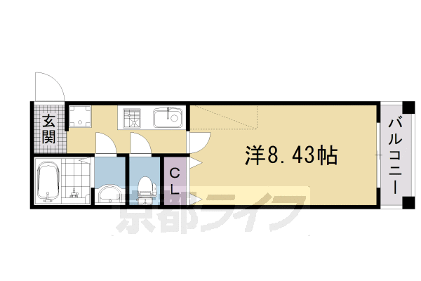 1K：洋8.43×K2.91（26.1㎡）