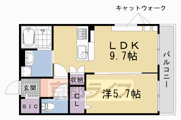 ■洋5.7×LDK9.7(38.5 ㎡)