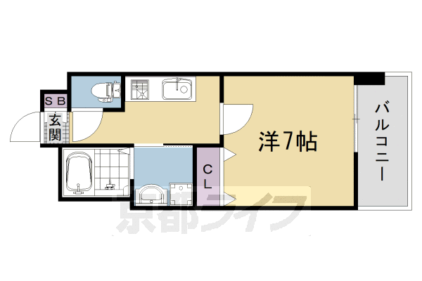 1K：洋7.0×K2.5(24.56㎡)