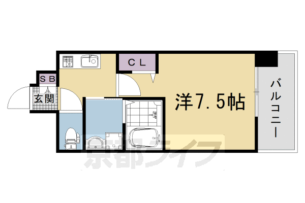 1K：洋7.5×K2.0(24.38㎡)