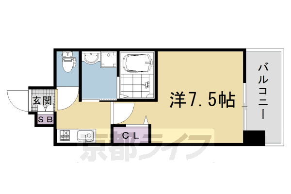 1K：洋7.5×K2.0(24.38㎡)