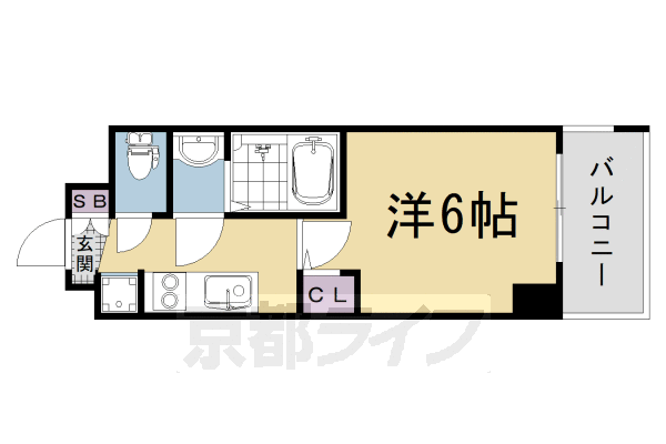 ■1K：洋6×K2.5(21.02 ㎡)