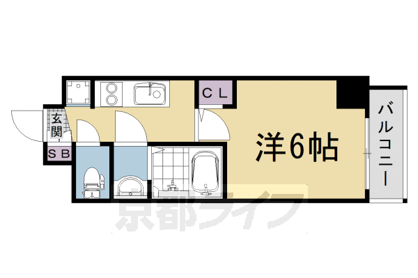 ■1K：洋6×K2.5(21.02 ㎡)