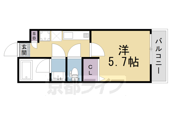 1K:洋5.7×K2.5(19.58㎡)