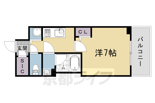 1K:洋7×K2(24.6㎡)