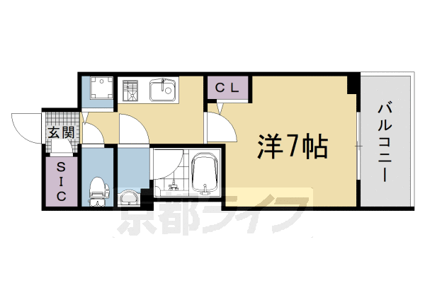 1K:洋7×K2(24.6㎡)