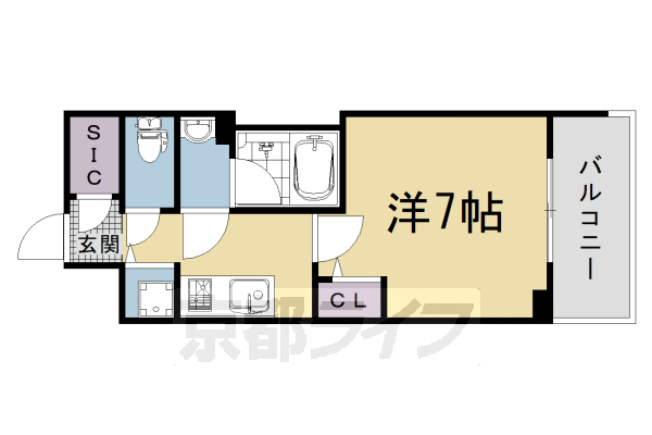 1K:洋7×K2(24.6㎡)