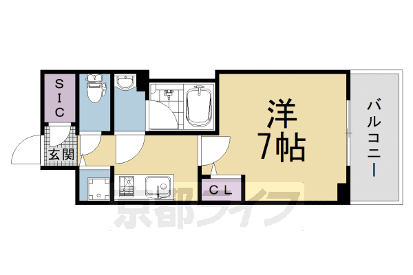 1K:洋7×K2(24.6㎡)