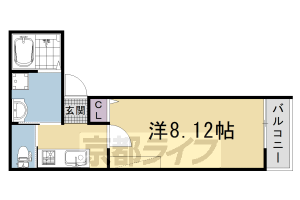 1K:洋8.12×K2.55(25.5㎡)