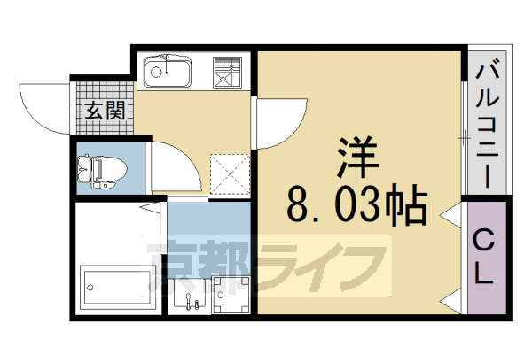 1K:洋8.03×K2.49(25.14㎡)