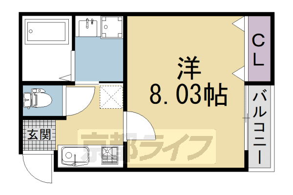 1K:洋8.03×K2.49(25.24㎡)
