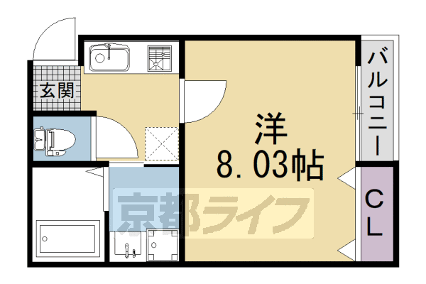 1K:洋8.03×K2.49(25.24㎡)