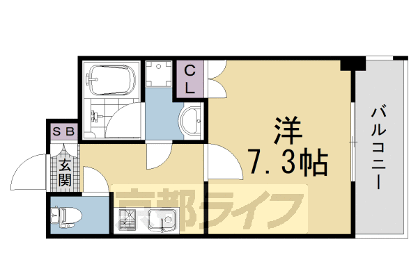 ■1K：洋7.3×K3(25.02 ㎡)