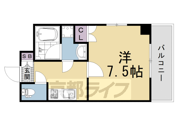 ■1K：洋7.5×K3(24.93 ㎡)