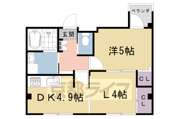 ■1ＬＤＫ：洋5×LDK8.9(39.31 ㎡)