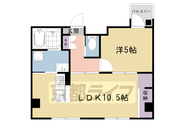 ■1ＬＤＫ：洋5×LDK10.5(39.31 ㎡)