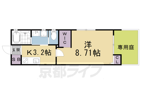 ■1K：洋8.71×K3.2(30.16 ㎡)