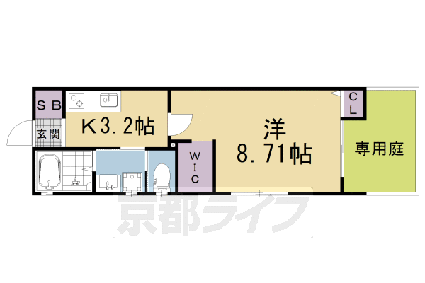 ■1K：洋8.71×K3.2(30.16 ㎡)
