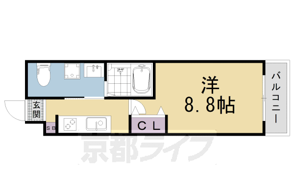 1K：洋8.8（24.9 ㎡）