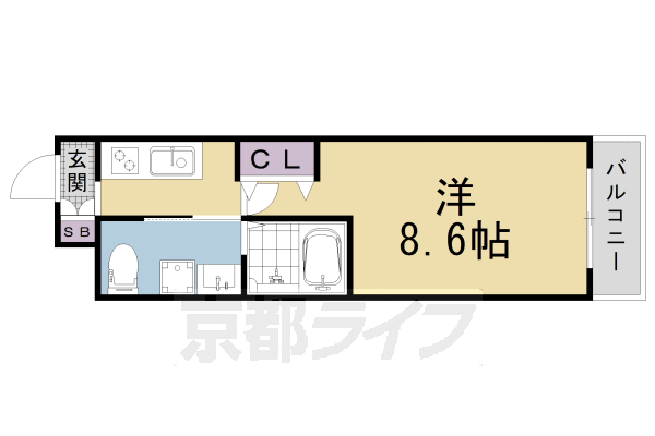 1K：洋8.8（24.9 ㎡）