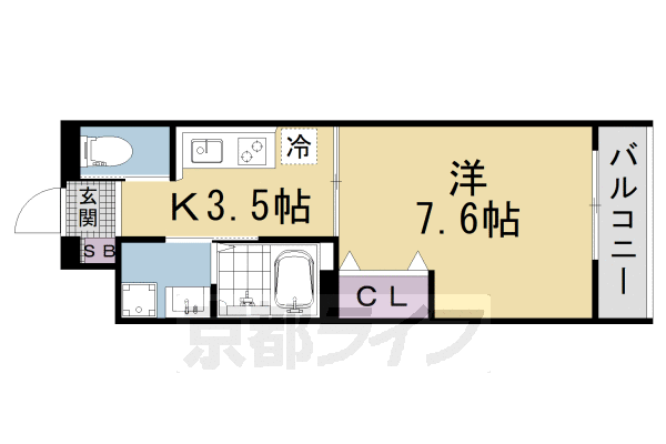 1K：洋7.6×K3.5(25.05㎡)