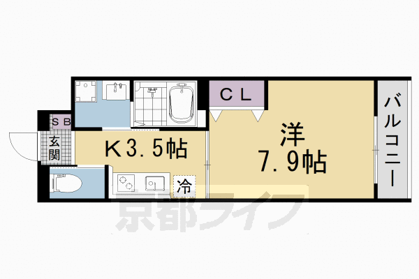 1K：洋7.9×K3.5(25.5㎡)