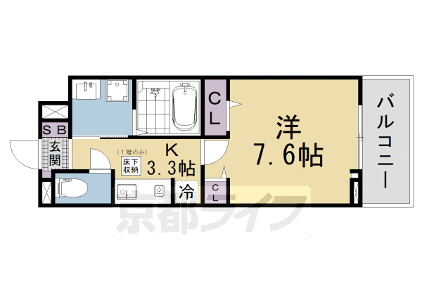 1K:洋7.6×K3.3(27.02㎡)