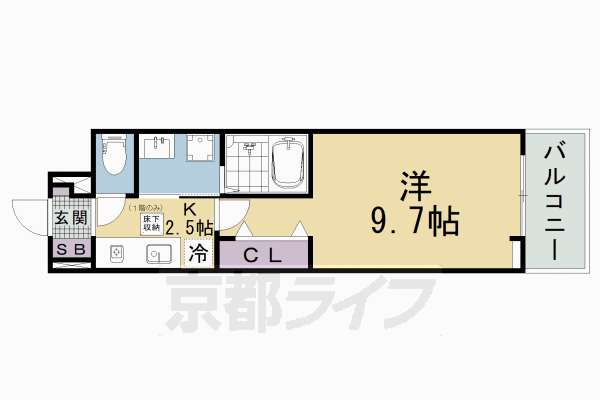 1K:洋9.7×K2.5(28.87㎡)