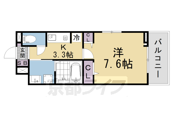 1K:洋7.6×K3.3(27.02㎡)