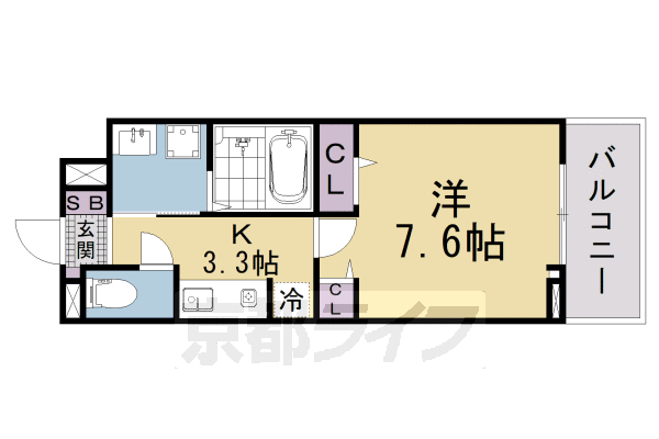 1K:洋7.6×K3.3(27.02㎡)